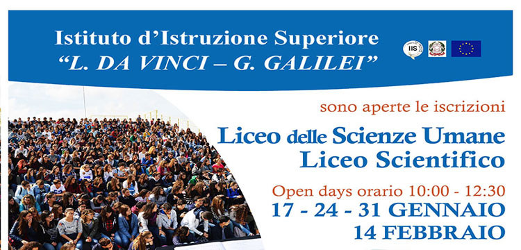 Nuove opportunità e open days all’IIS Da Vinci-Galilei