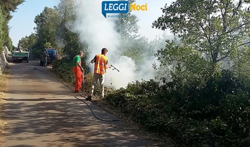 Incendio su via Barsento, bruciano rifiuti