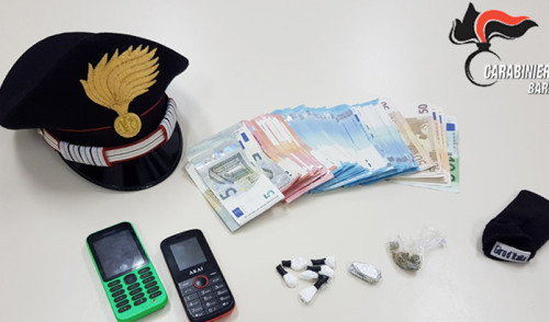 Droga: arrestato pusher a San Pietro Piturno con cocaina e 2mila euro